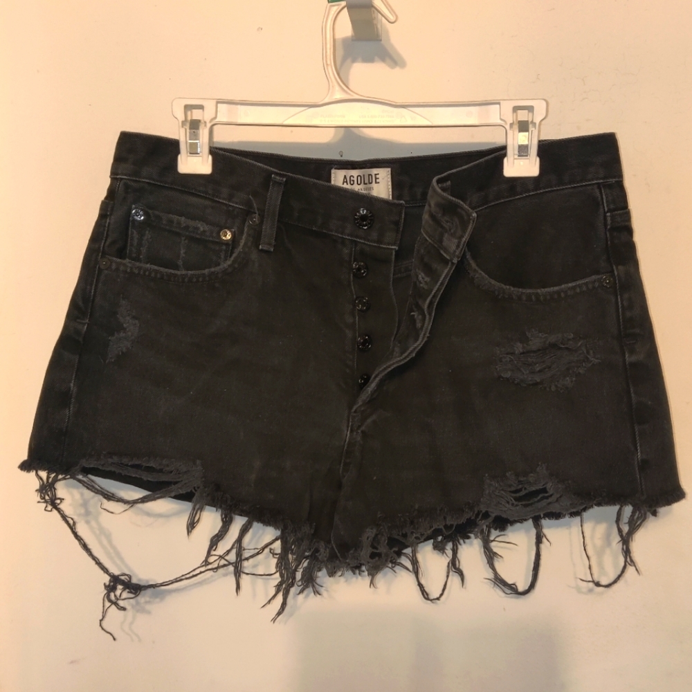 AGolde Parker Black Button fly shorts sz 30